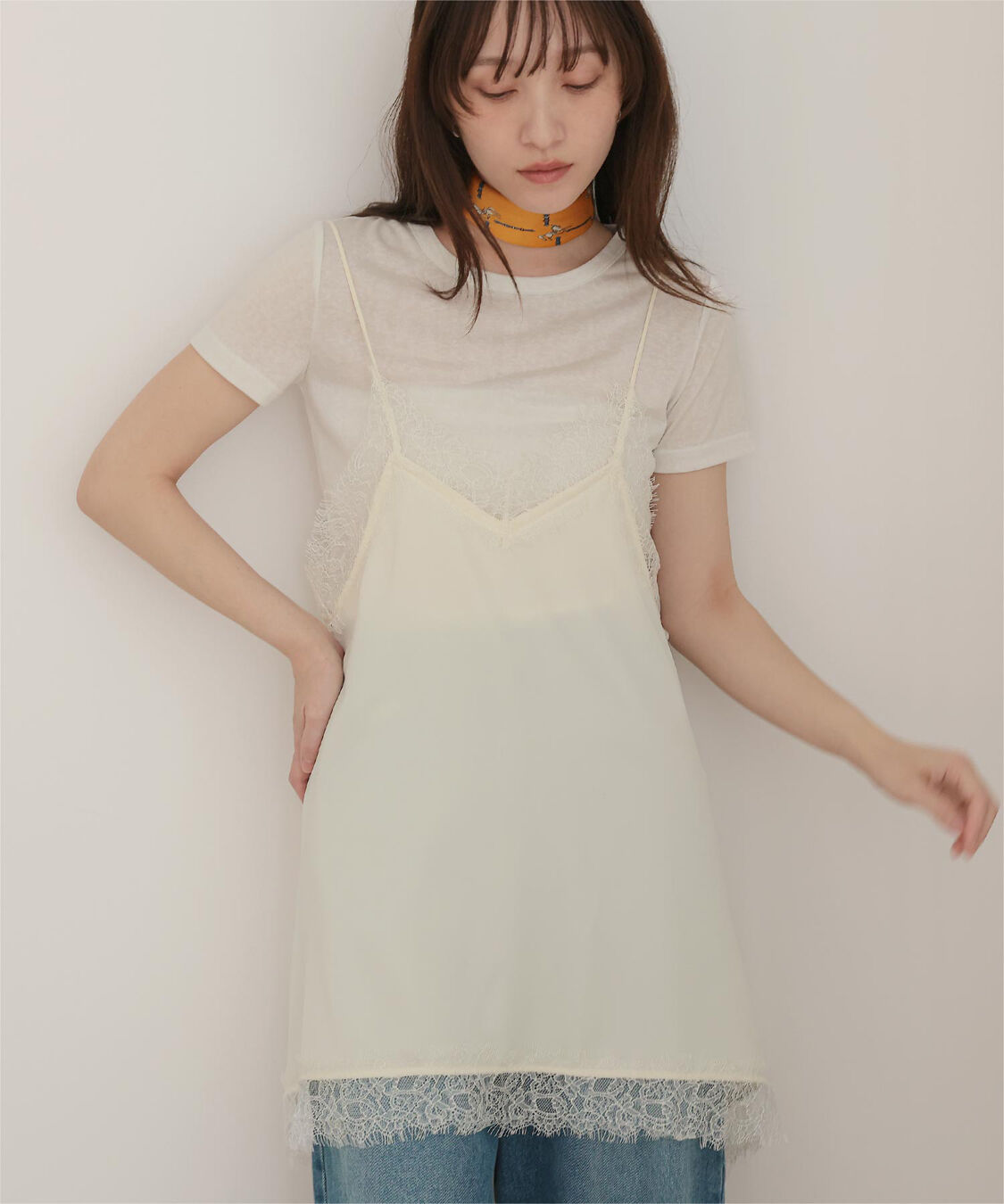 miette「マットサテンレースキャミワンピース」|ワンピース|