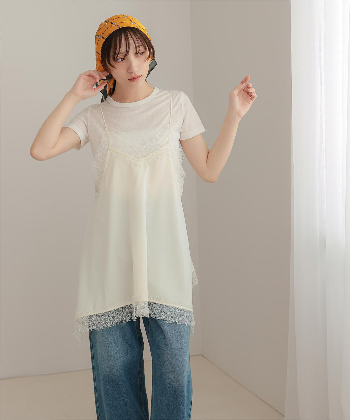 miette「マットサテンレースキャミワンピース」|ワンピース|