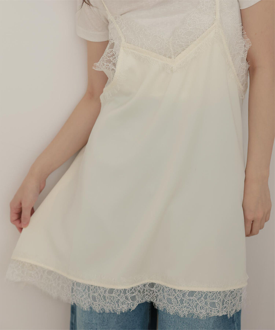 miette「マットサテンレースキャミワンピース」|ワンピース|