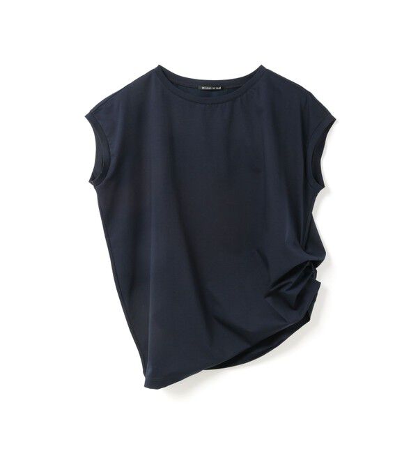mizuiro ind「mizuiro ind フレンチスリーブサイドアッププルオーバー」|Tシャツ・カットソー|ネイビー