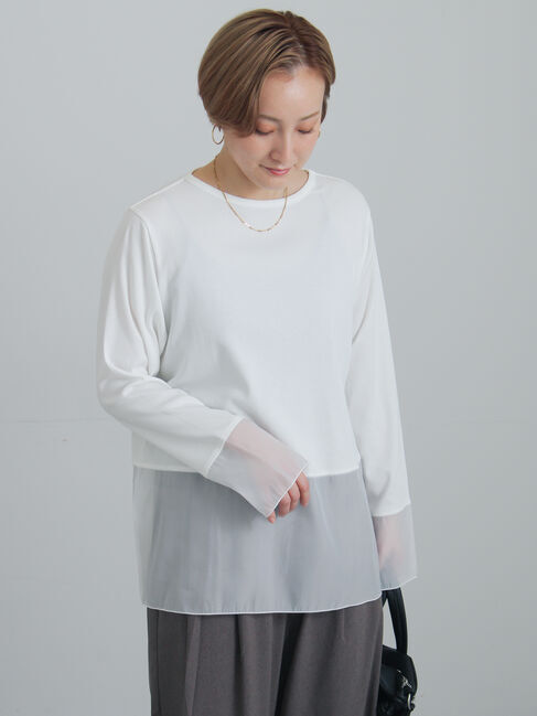 Te chichi「裾オーガンジーレイヤードトップス」|Tシャツ・カットソー|