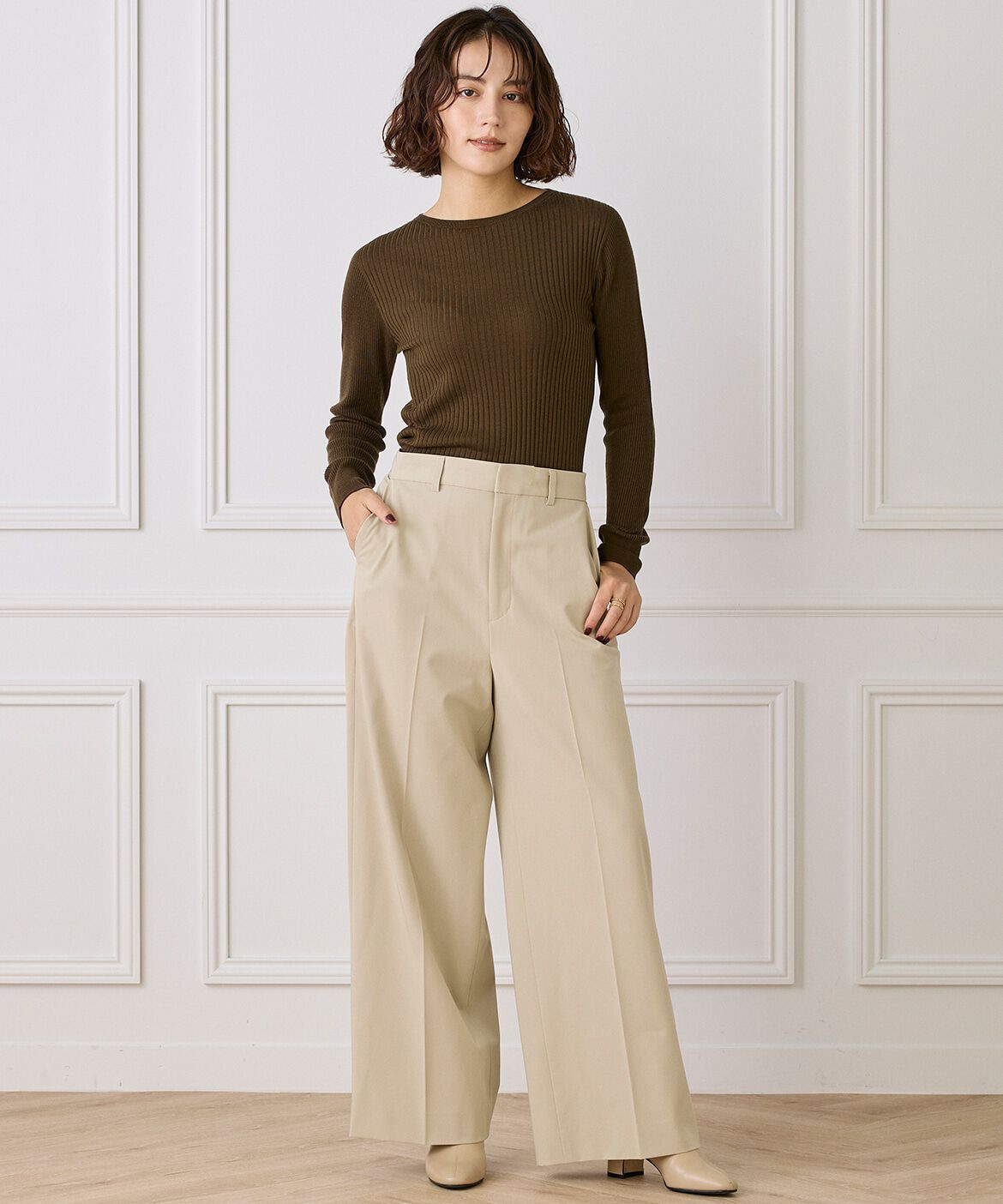 INED「《大きいサイズ》セミワイドパンツ」|その他|