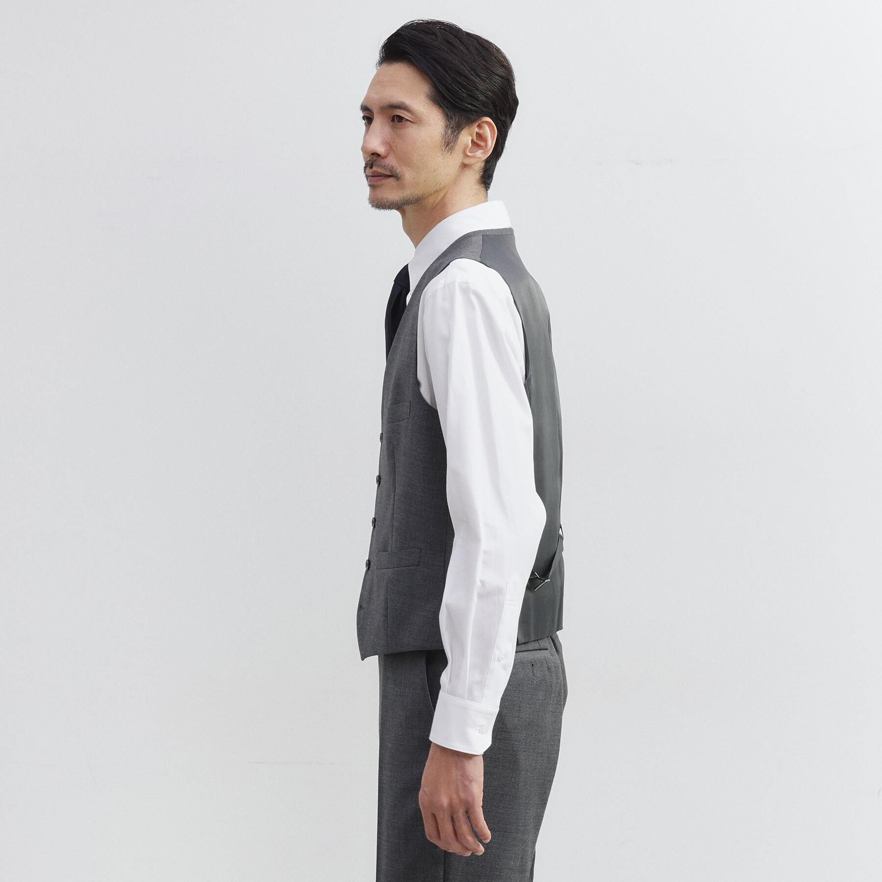 TAKEO KIKUCHI「【Three by Three】シャイニーシャークピンヘッド ベスト / 3ピース対応」|スーツ|