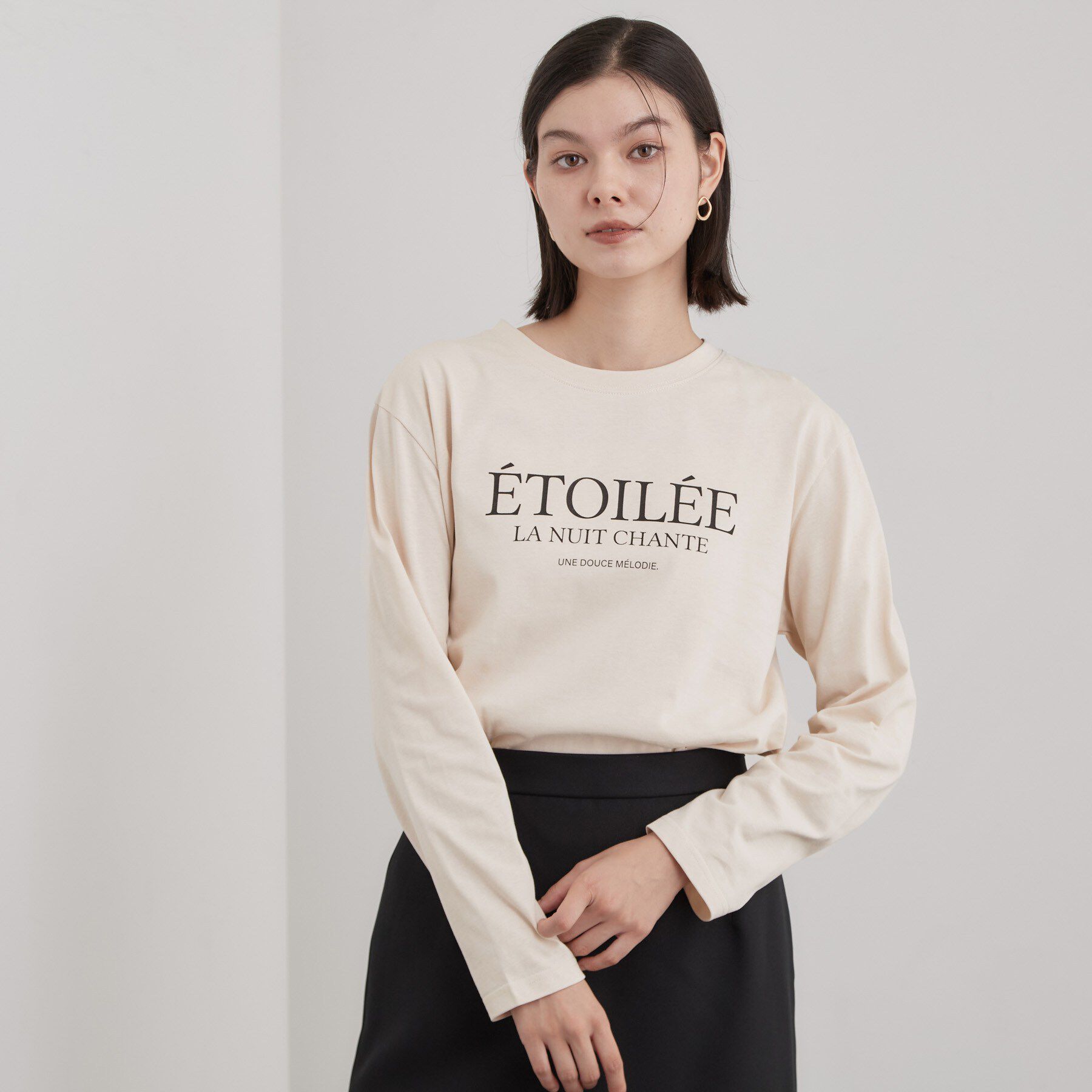 OPAQUE.CLIP「ロゴアソートロングTシャツ【洗濯機OK】」|Tシャツ・カットソー|ライトベージュ(05