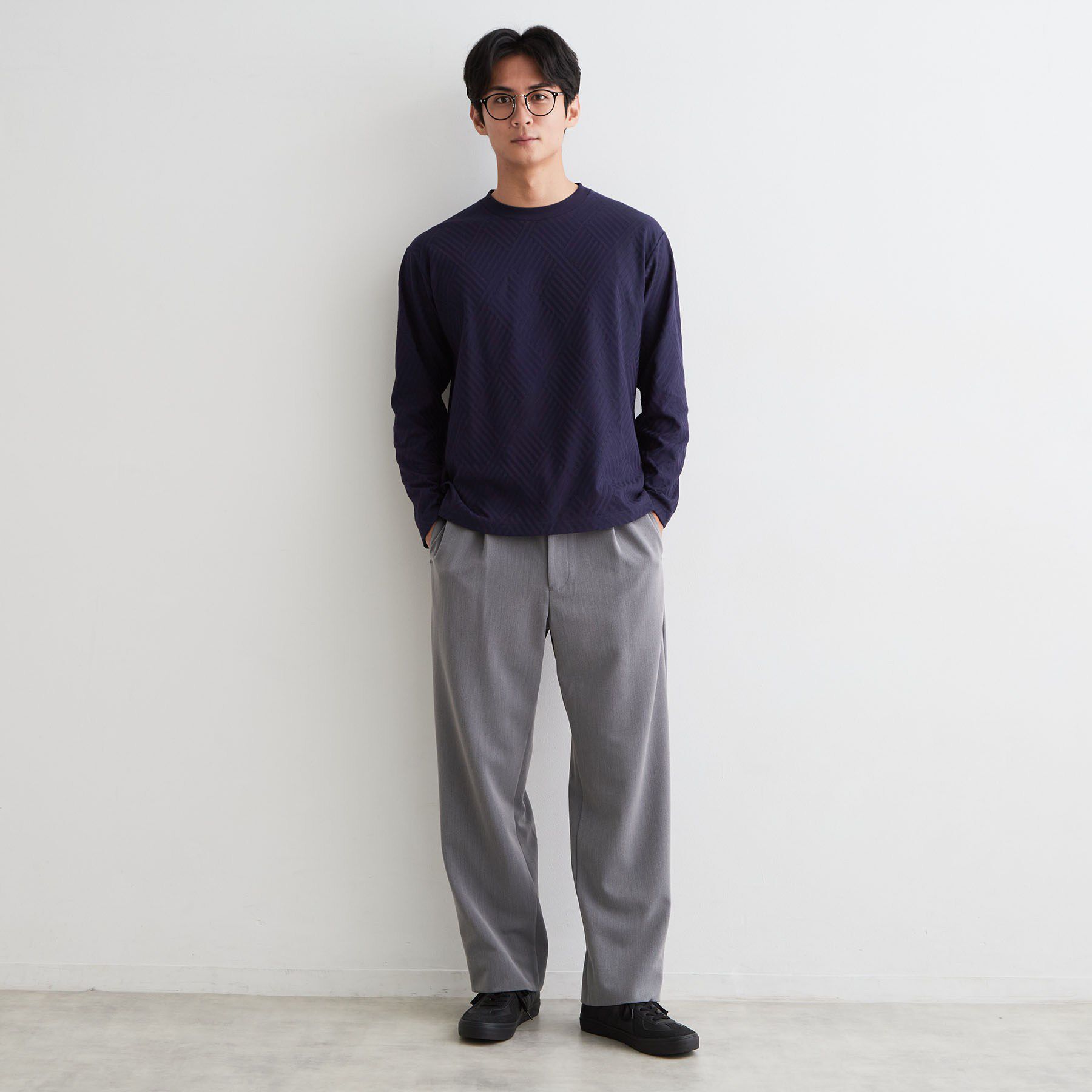 THE SHOP TK「【ジャケットスタイルにも◎】リンクス柄 長袖Tシャツ」|Tシャツ・カットソー|