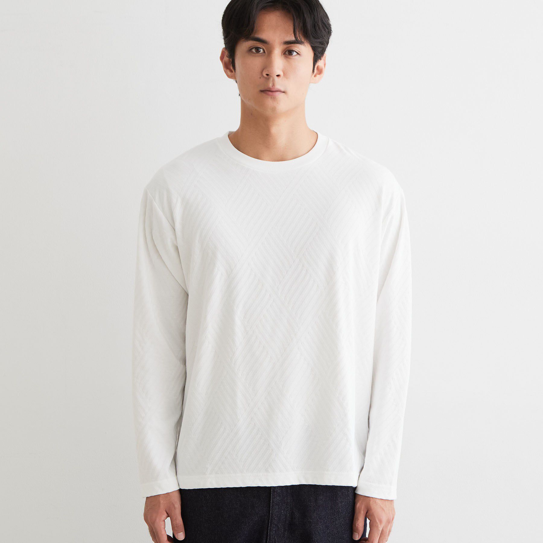 THE SHOP TK「【ジャケットスタイルにも◎】リンクス柄 長袖Tシャツ」|Tシャツ・カットソー|