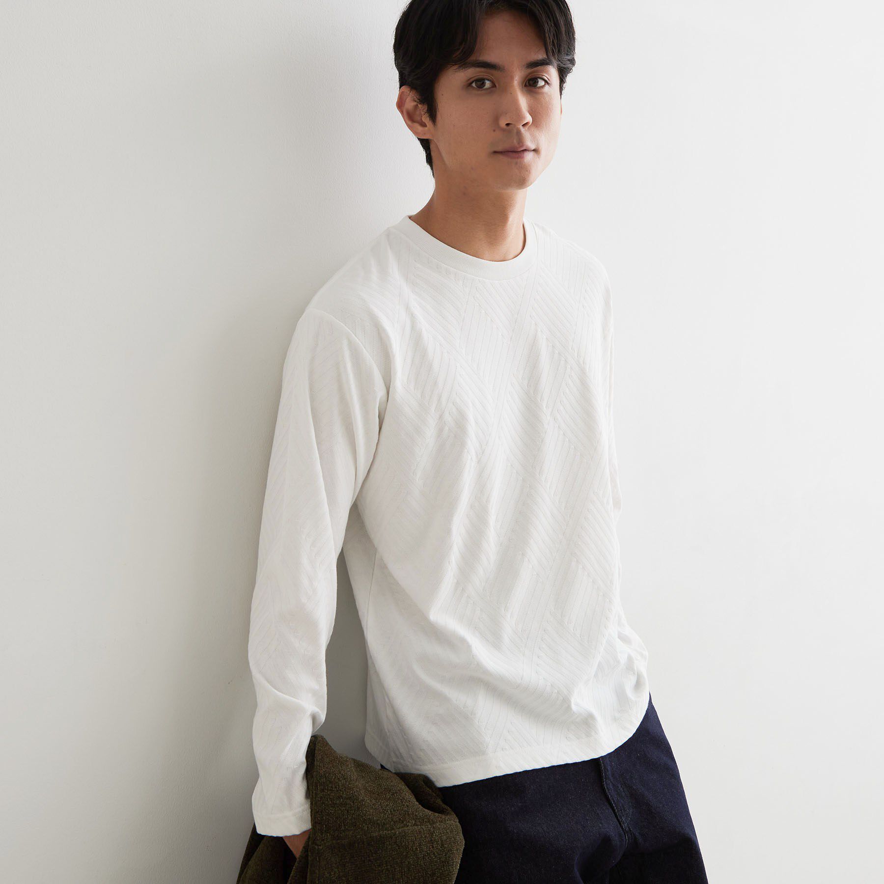 THE SHOP TK「【ジャケットスタイルにも◎】リンクス柄 長袖Tシャツ」|Tシャツ・カットソー|