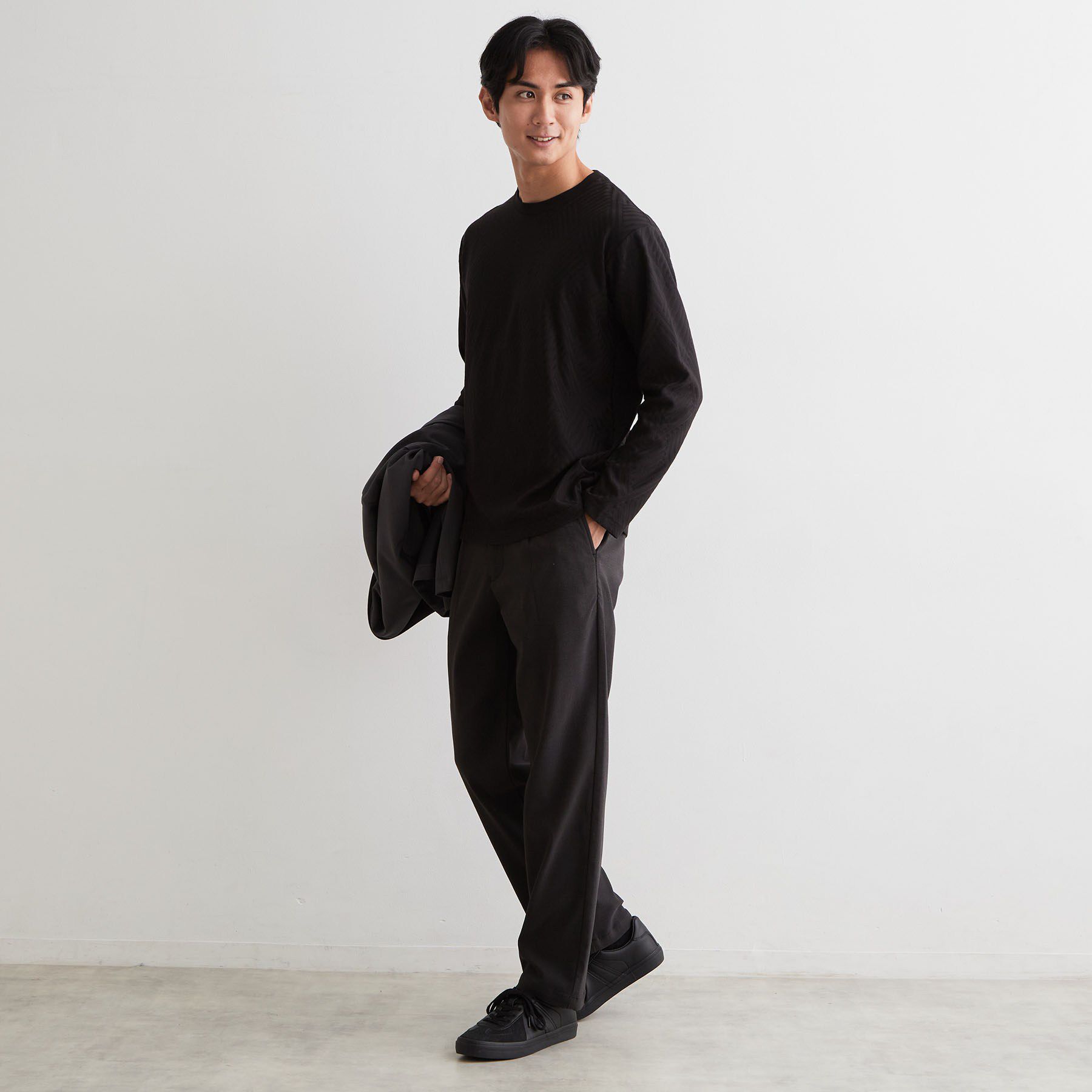 THE SHOP TK「【ジャケットスタイルにも◎】リンクス柄 長袖Tシャツ」|Tシャツ・カットソー|