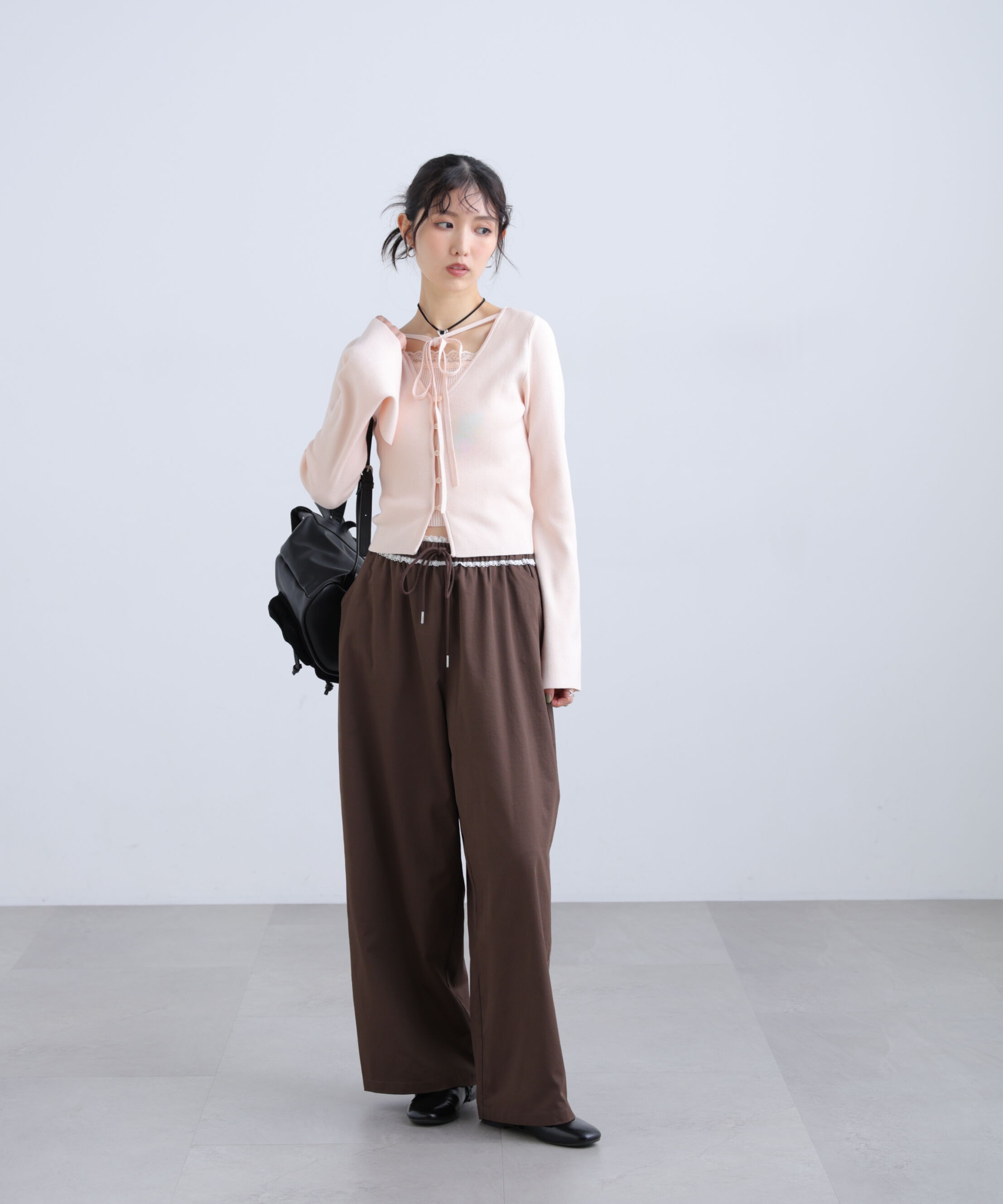  「ウエストレースワイドストレートパンツ」|その他|