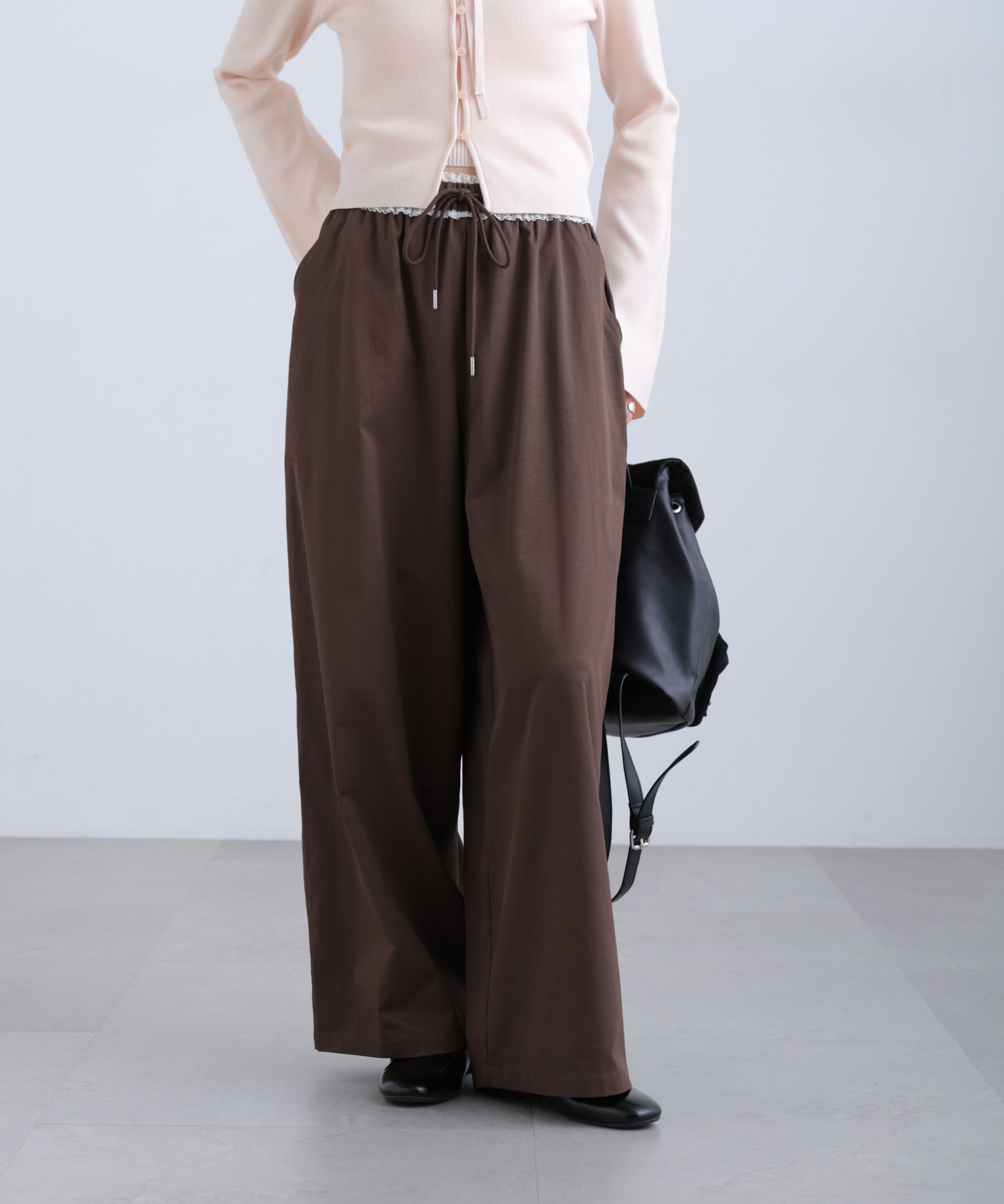  「ウエストレースワイドストレートパンツ」|その他|