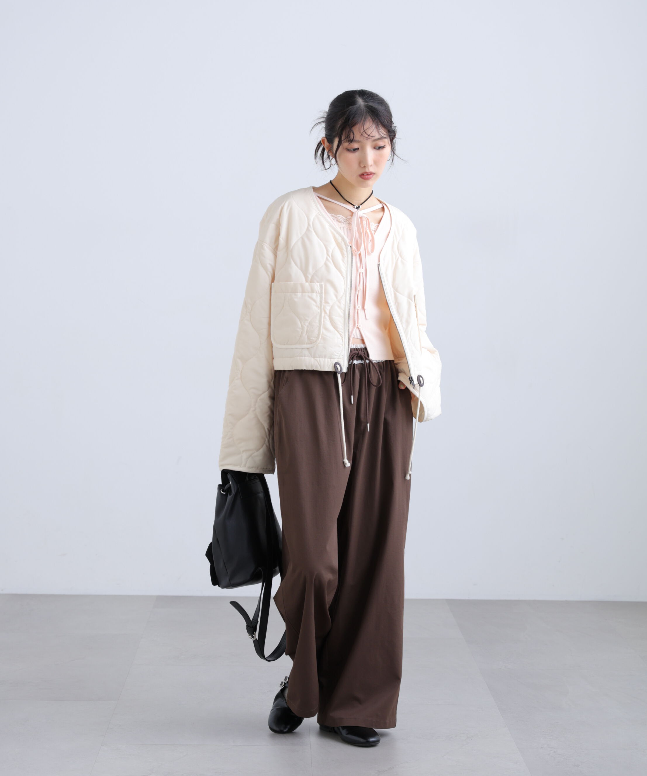  「ウエストレースワイドストレートパンツ」|その他|