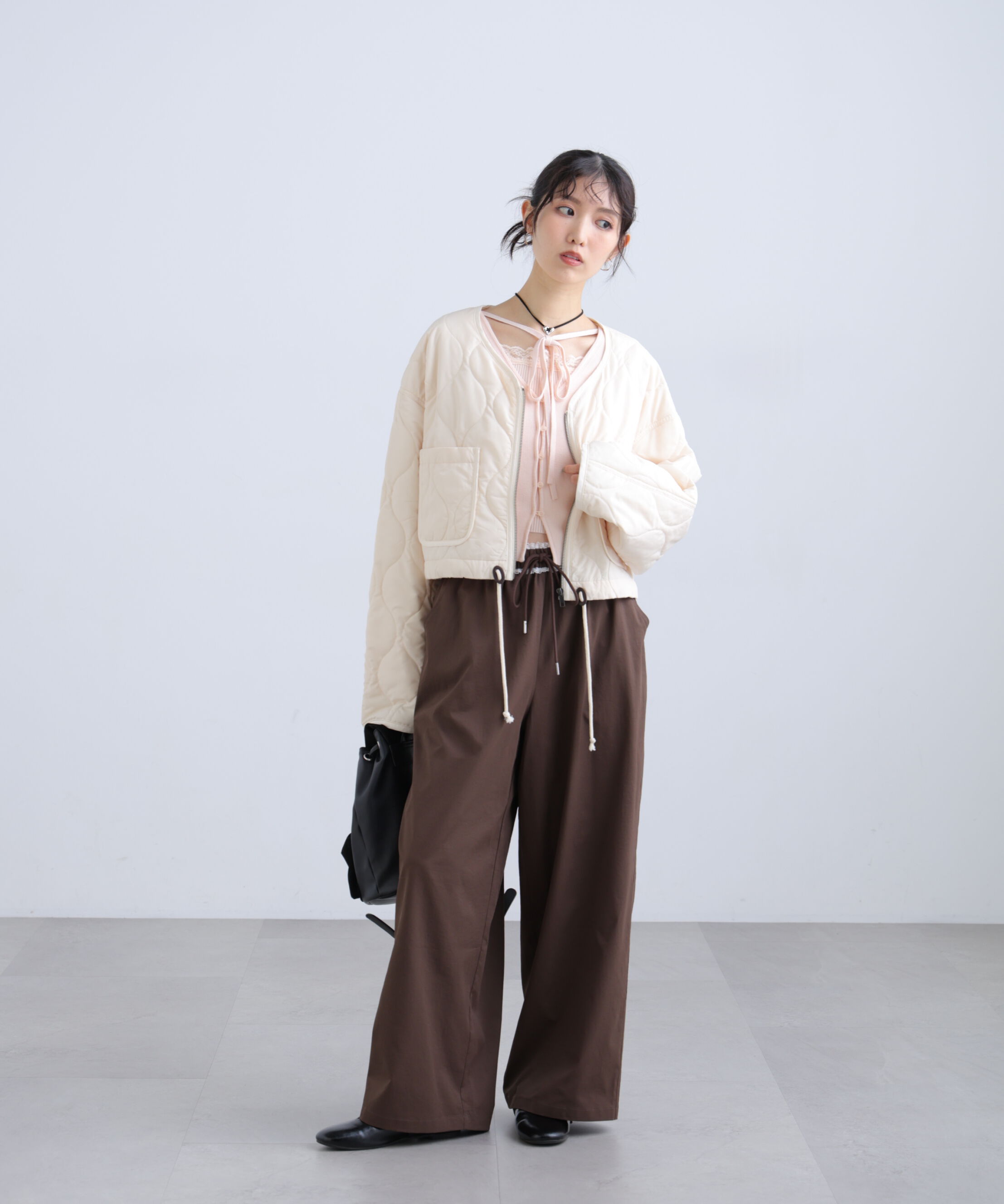  「ウエストレースワイドストレートパンツ」|その他|
