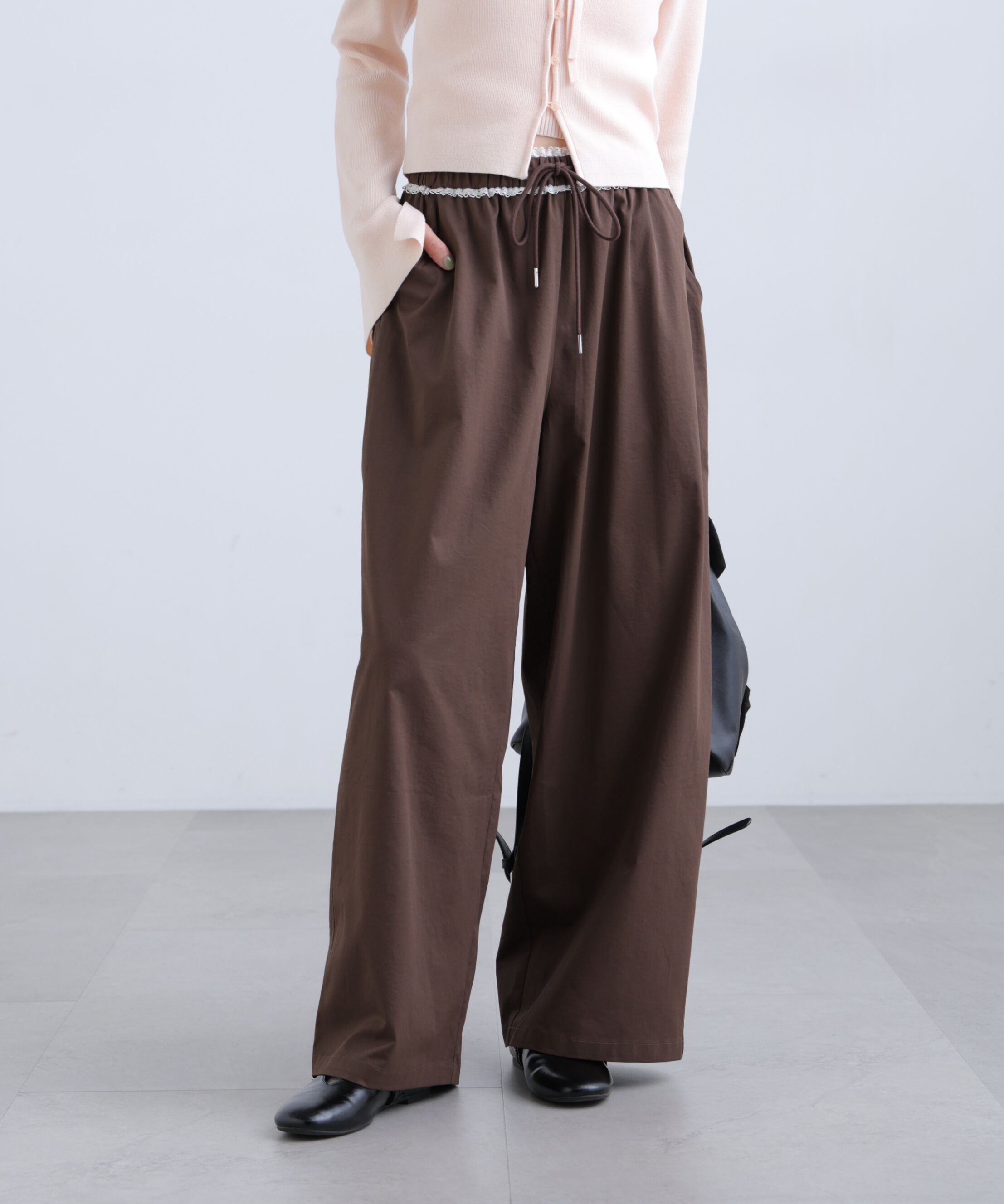  「ウエストレースワイドストレートパンツ」|その他|