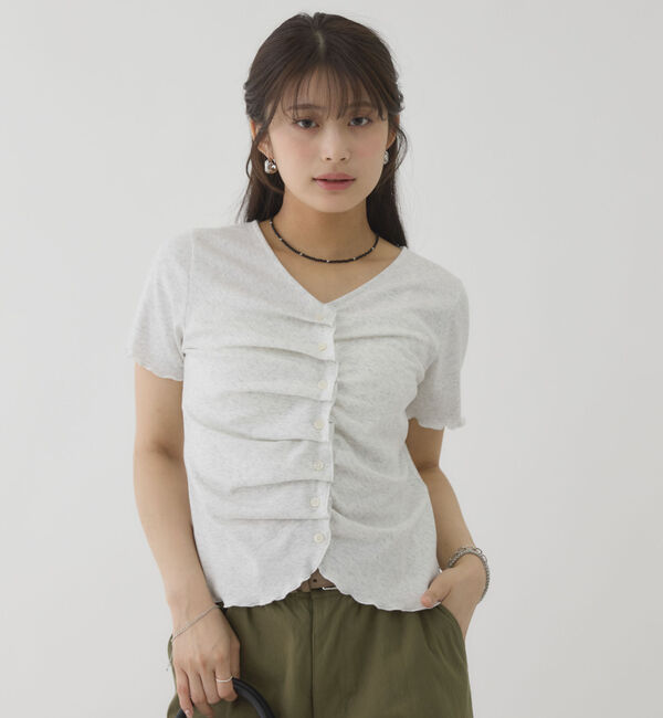 archives「ハーフスリーブフロントタックカットＴＯＰＳ」|Tシャツ・カットソー|OATMEAL