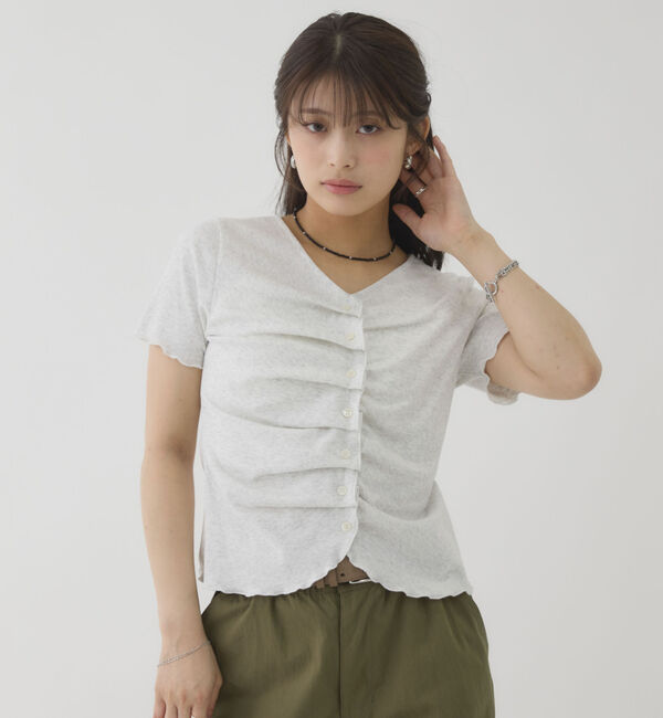 archives「ハーフスリーブフロントタックカットＴＯＰＳ」|Tシャツ・カットソー|