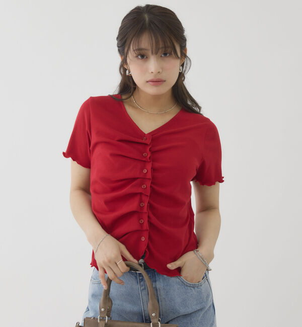 archives「ハーフスリーブフロントタックカットＴＯＰＳ」|Tシャツ・カットソー|