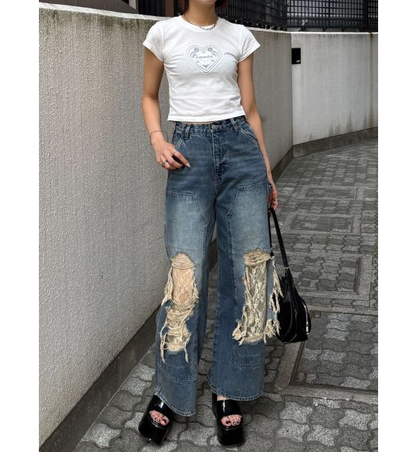 EMODA「エンブレムハートパッチTシャツ」|Tシャツ・カットソー|