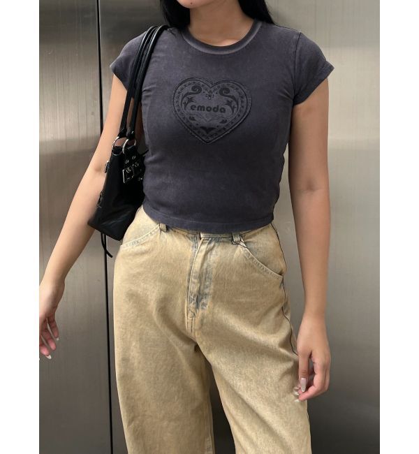 EMODA「エンブレムハートパッチTシャツ」|Tシャツ・カットソー|