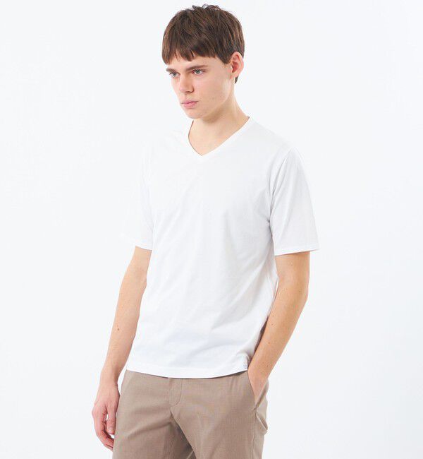 MACKINTOSH PHILOSOPHY「VネックTシャツ 36Gノードシールドハニカム」|Tシャツ・カットソー|ホワイト