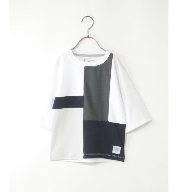 ikka kids「【親子おそろい】7分ポンチブロックスT（120~160cm）」|Tシャツ・カットソー|