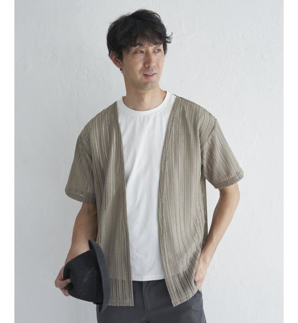 ikka「【吸水速乾／2点セット】透かしカーデDRYインナーセット」|Tシャツ・カットソー|