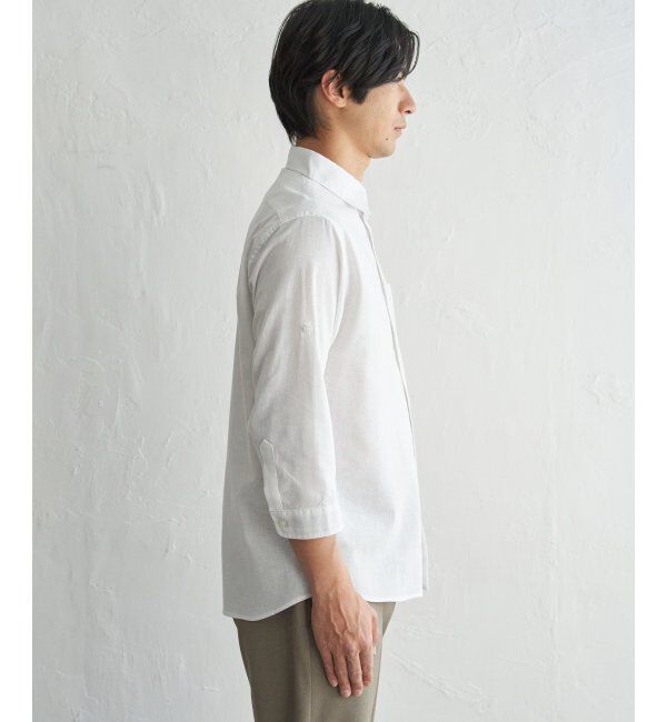 ikka「【雑誌MonoMax5月号掲載】フレンチリネンMIX袖2WAYシャツ【接触冷感】「小泉孝太郎さん着用モデル」」|シャツ・ブラウス|