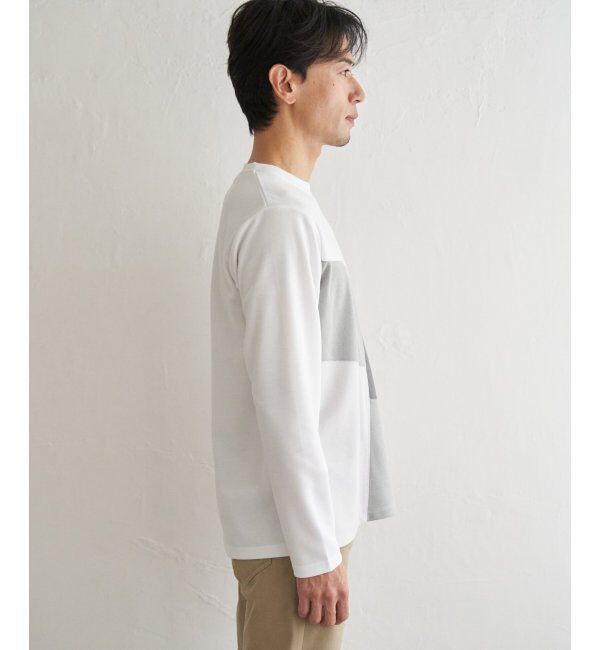 ikka「ブロックスポンチ切り替えロンT」|Tシャツ・カットソー|