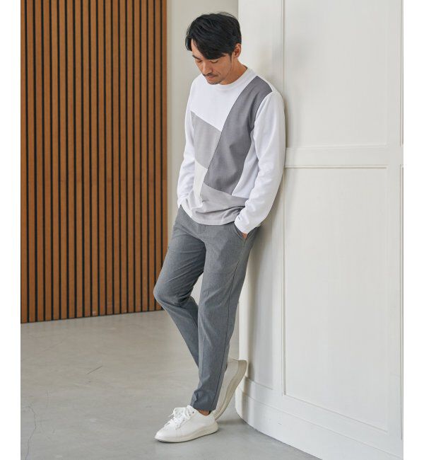 ikka「ブロックスポンチ切り替えロンT」|Tシャツ・カットソー|
