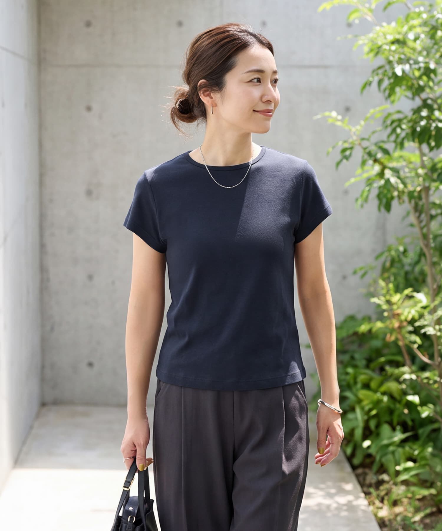 STYLE DELI「重ね着用カラーTシャツ」|Tシャツ・カットソー|ネイビー