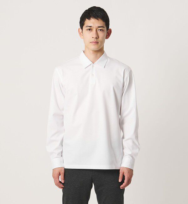 UNITED ARROWS「ポンチ ロングスリーブ ポロシャツ UA COZY 抗菌防臭 接触冷感」|ポロシャツ|