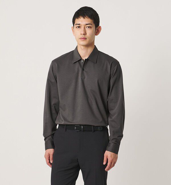 UNITED ARROWS「ポンチ ロングスリーブ ポロシャツ UA COZY 抗菌防臭 接触冷感」|ポロシャツ|