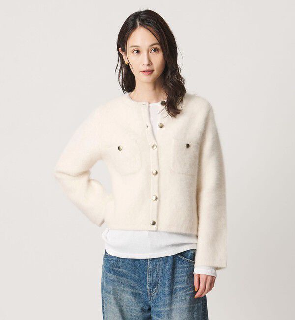 UNITED ARROWS「フォックスカシミヤ クルーネック ジャケット カーディガン」|カーディガン|