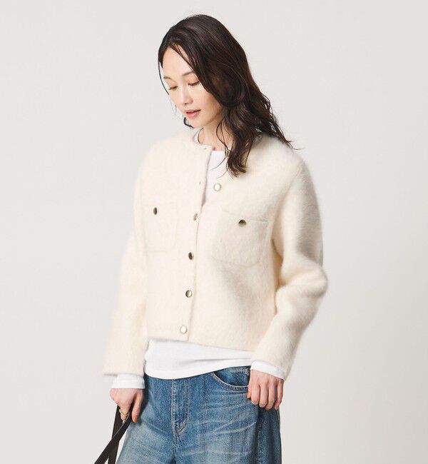 UNITED ARROWS「フォックスカシミヤ クルーネック ジャケット カーディガン」|カーディガン|