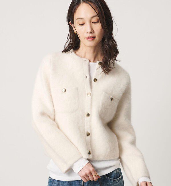 UNITED ARROWS「フォックスカシミヤ クルーネック ジャケット カーディガン」|カーディガン|