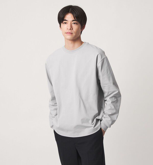 UNITED ARROWS green label relaxing「【WEB限定】JUST fit クリーン カノコ ワイド クルーネック 長袖 Tシャツ -抗菌-」|Tシャツ・カットソー|