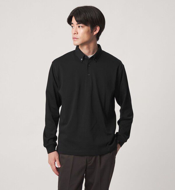 UNITED ARROWS green label relaxing「【WEB限定】JUST fit デイリー ドライ ボタンダウン 長袖 ポロシャツ -吸水速乾・抗菌-」|ポロシャツ|