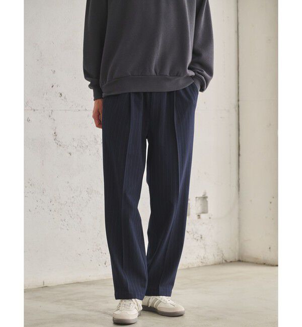 UNITED ARROWS green label relaxing「TRカルゼ 裏起毛 オルマイ ワイド パンツ W3 -2WAYストレッチ-」|その他|NAVY