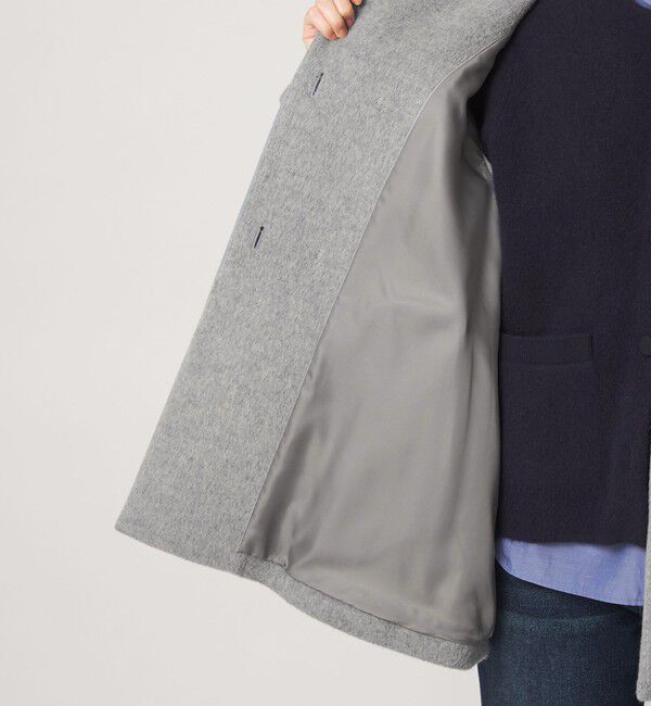 UNITED ARROWS green label relaxing「［size SHORTあり］アンゴラビーバー ミドルコート」|ノーカラーコート|