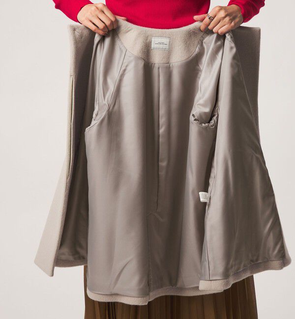 UNITED ARROWS green label relaxing「［size SHORTあり］アンゴラビーバー ミドルコート」|ノーカラーコート|