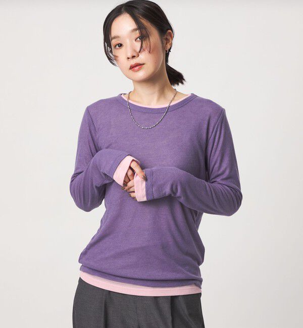 UNITED ARROWS green label relaxing「【WEB限定】＜at ease＞ハイショク レイヤード プルオーバー カットソー」|Tシャツ・カットソー|