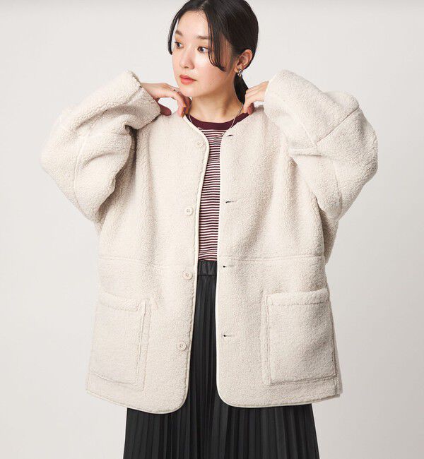 UNITED ARROWS green label relaxing「【WEB限定】＜at ease＞フリース ボア リバーシブル ブルゾン」|その他|