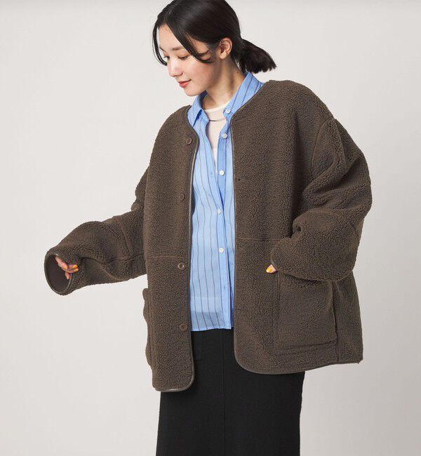 UNITED ARROWS green label relaxing「【WEB限定】＜at ease＞フリース ボア リバーシブル ブルゾン」|その他|