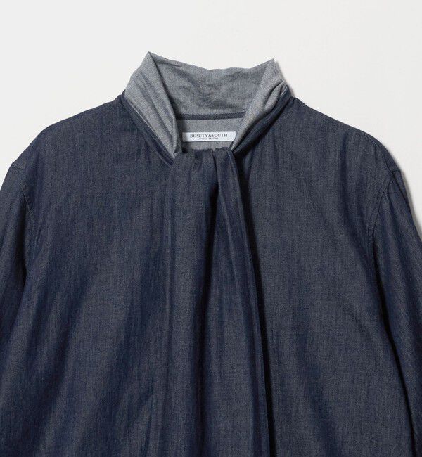 BEAUTY&YOUTH UNITED ARROWS「デニム ボウタイ ギャザーカフス シャツ」|シャツ・ブラウス|
