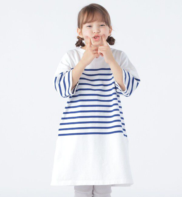 SHIPS KIDS「SHIPS KIDS:100～155cm / パネル ボーダー ワンピース」|ワンピース|