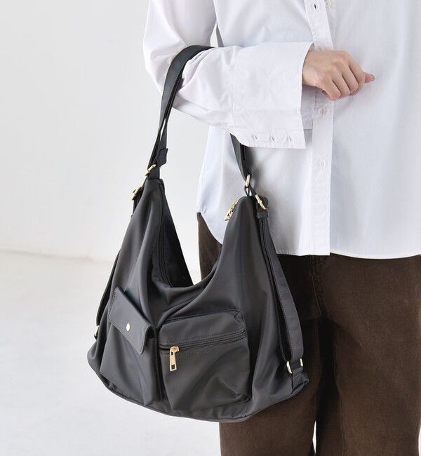 quaranciel「〈撥水加工〉3WAY ナイロン リュック / ショルダーバッグ（A4対応）」|ショルダー・メッセンジャー|