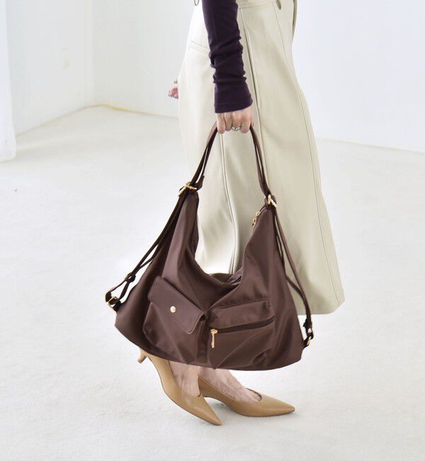 quaranciel「〈撥水加工〉3WAY ナイロン リュック / ショルダーバッグ（A4対応）」|ショルダー・メッセンジャー|