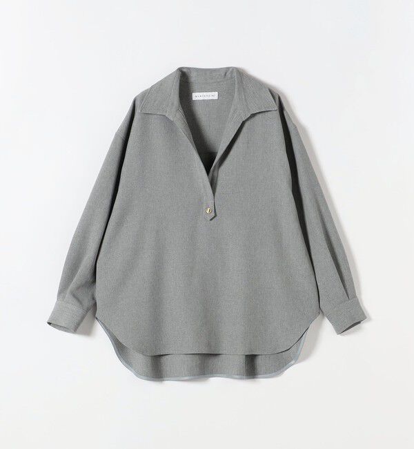 quaranciel「〈洗濯機可能〉ウールライク Vネック スキッパー シャツ & ワイド パンツ セットアップ」|ワンピース|