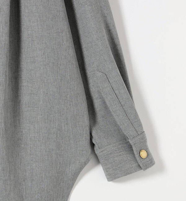 quaranciel「〈洗濯機可能〉ウールライク Vネック スキッパー シャツ & ワイド パンツ セットアップ」|ワンピース|