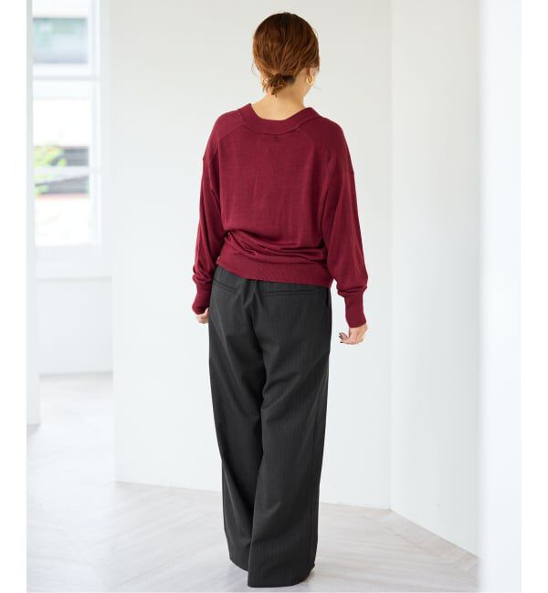 IENA「ウールMIXタックワイドパンツ」|スラックス|