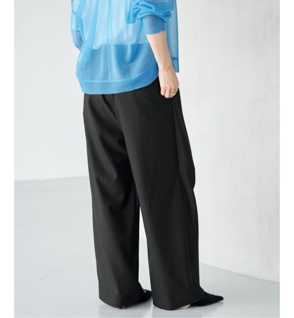 IENA「ウールMIXタックワイドパンツ」|スラックス|